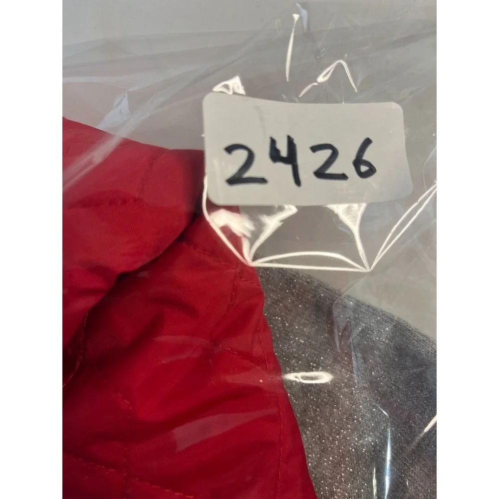 Baby Gap 12-18M Red‎ Puffer Vest Full Zip Fleece Lining Gray Zip Nylon Rayon